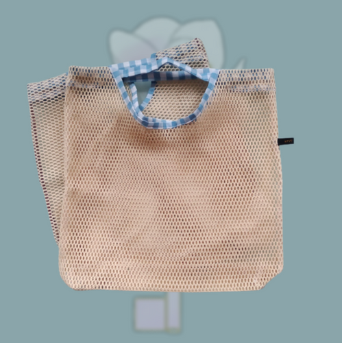 Tote filet vichy bleu